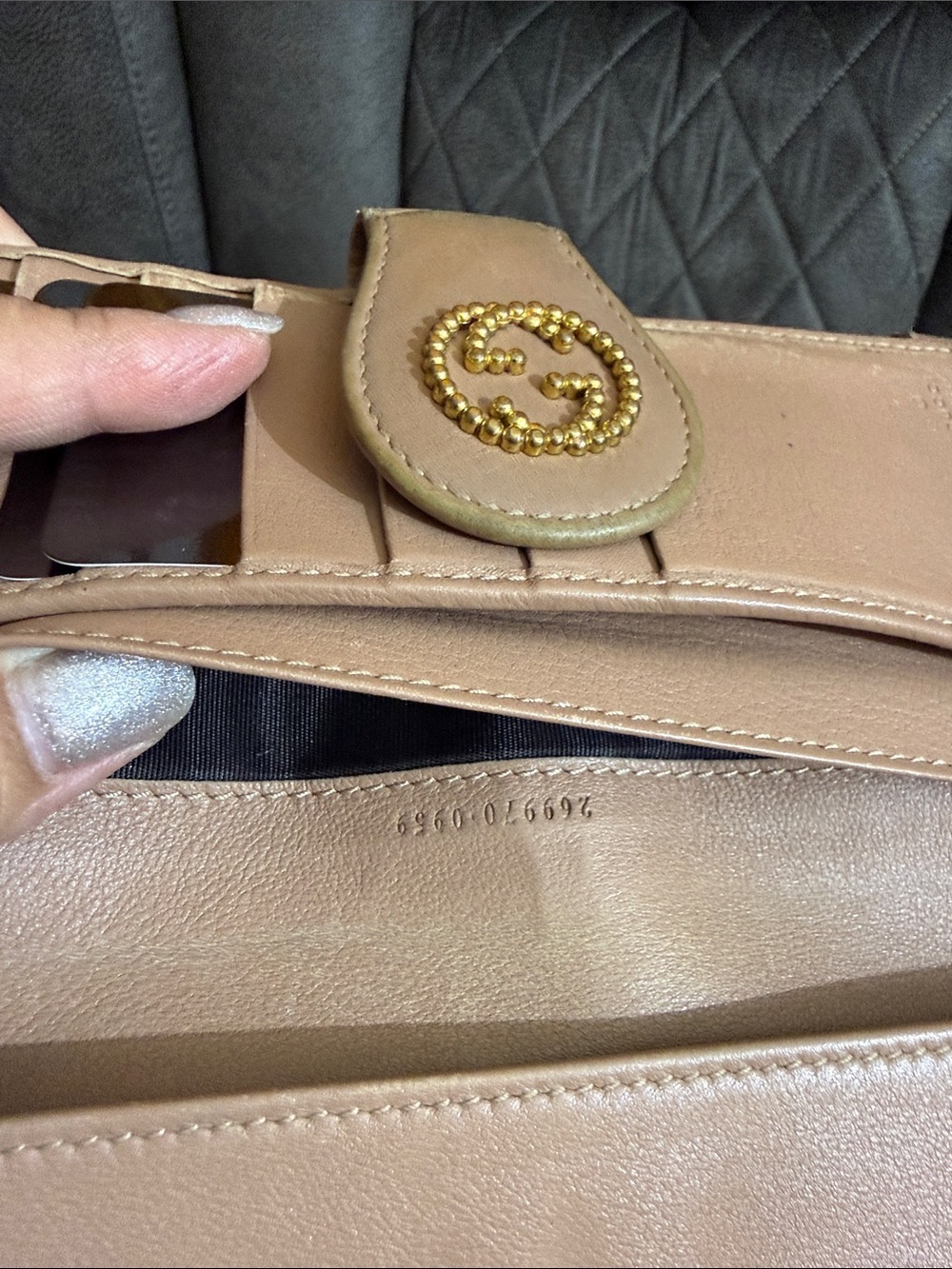 Gucci Beige Monogram Continental Wallet with Light Pink Trim - Picture 7 of 8